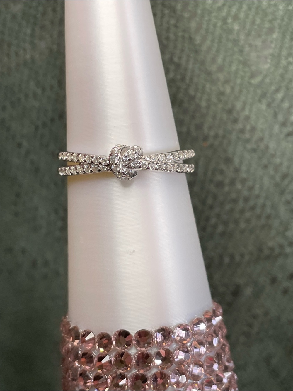 Bomb Party "Effortlessly Feminine" Diamond CZ on Sterling Silver Size 10